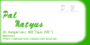 pal matyus business card